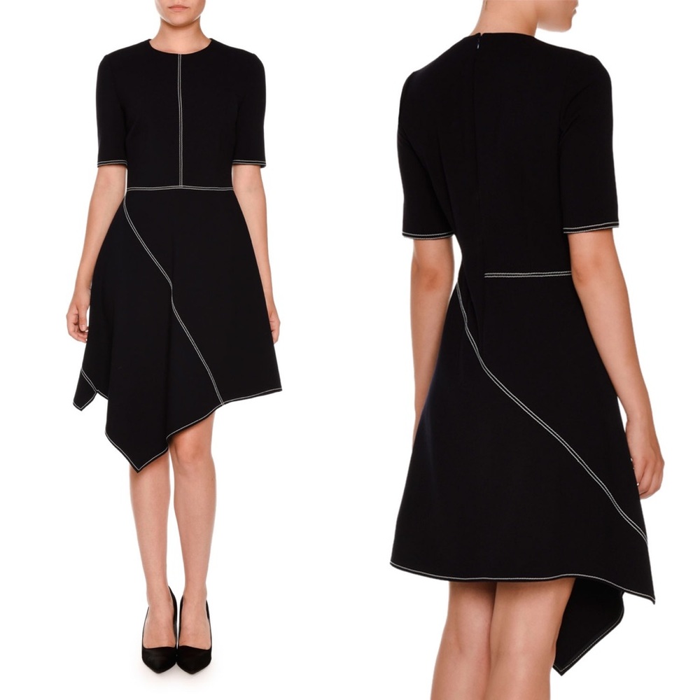 NWT Stella McCartney Asymmetric Top-Stitched Dress - Picture 2 of 15